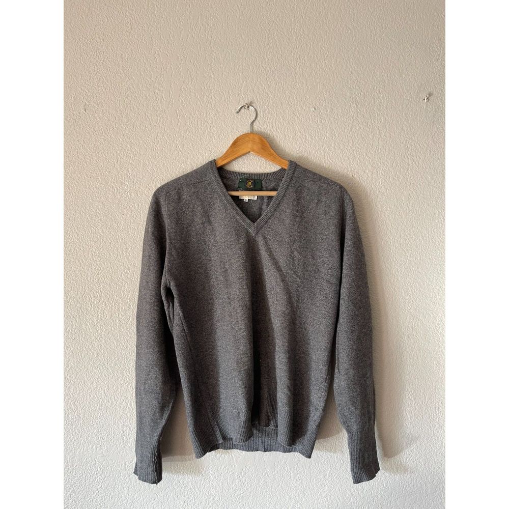 Vintage Club Room Pure Cashmere Sweater, Made in Scotland, Grey (M)